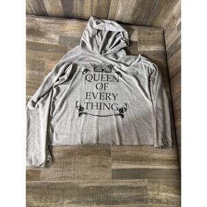 Rue 21 Queen Of Every Thing Gray Lightweight Tshirt Hoodie Size‎ XL